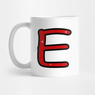 Letter E. Name with letter E. Personalized gift. Abbreviation. Abbreviation. Lettering Mug